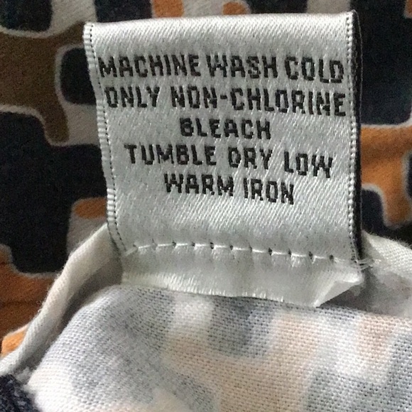 Talbots navy/orange/brown pencil skirt with front pockets size 4P stretch - Picture 9 of 9